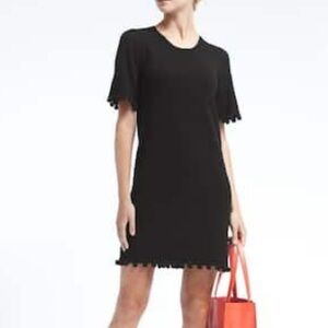 Banana Republic Black Ball Fringe Sweater Dress